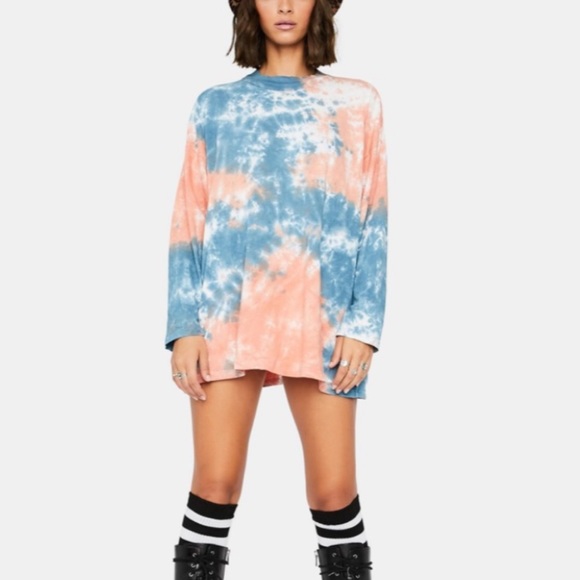 NWT FREE PEOPLE Be Free tie dye oversized tee - Picture 2 of 12